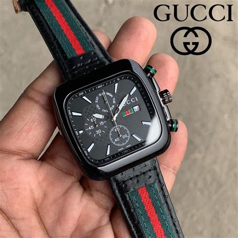 mens quartz gucci square pink dial|Gucci watches for men uk.